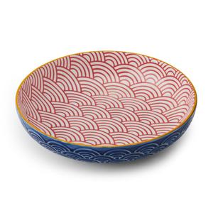 Kitchencraft Mikasa Blue Arched Pattern Ceramic Bowl